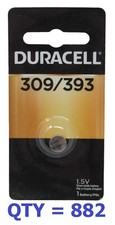 WHOLESALE LOT OF 882 Duracell 309/393 Silver Oxide Button Batteries SR48 SR754 