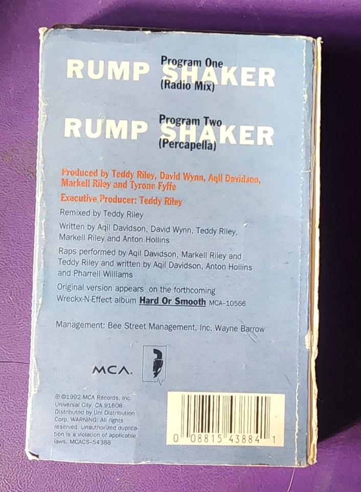 1992 WRECKX-N-EFFECT Cassette Tape RUMP SHAKER Single Produced By Teddy Riley Foto 2 de 4