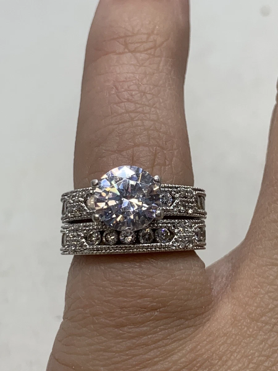 Stauer Sterling Silver Rhinestone Cubic Zirconia Wedding Set