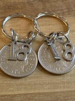 Schlüsselanhänger 18. Hochzeitstag poliert 2007 Geschenk Münze & Anhänger in Geschenktüte x2