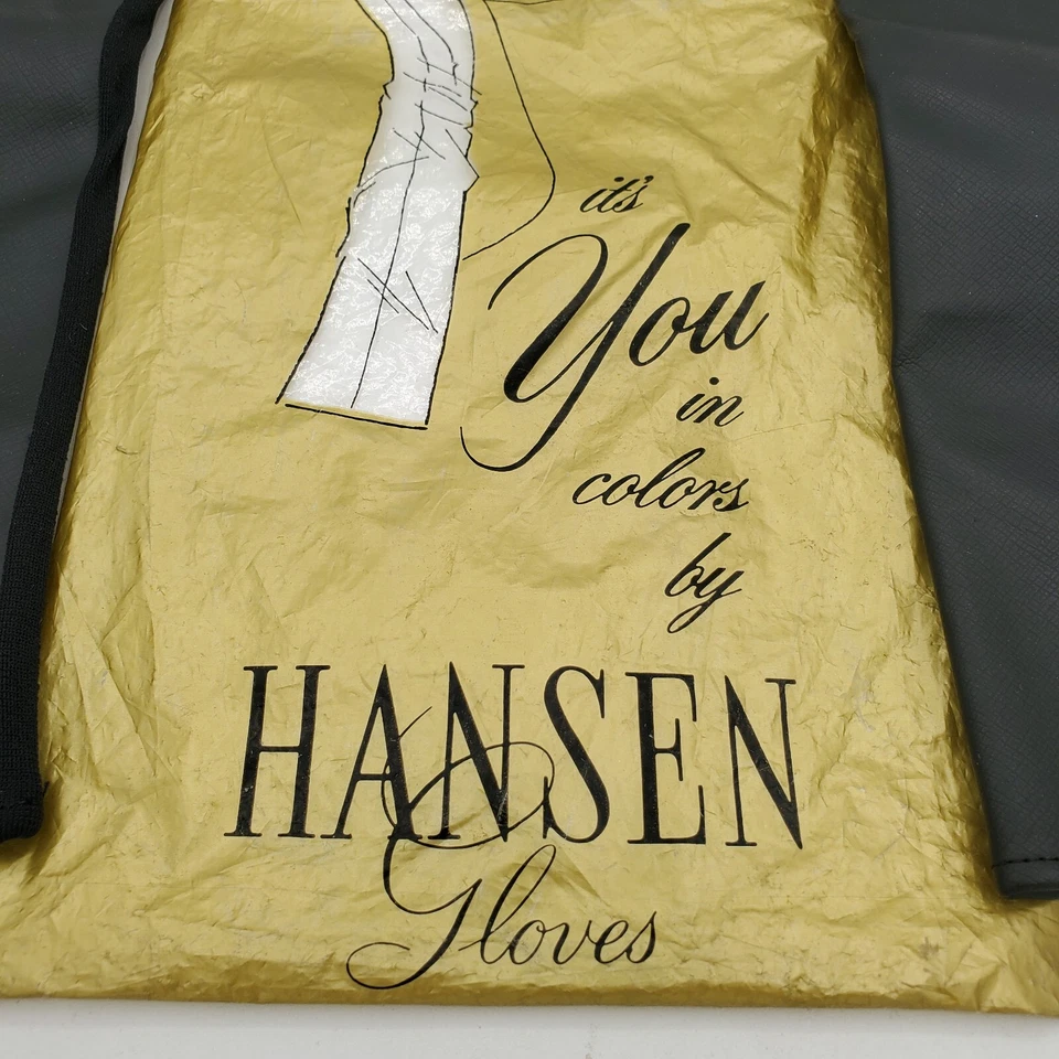 "Guantes de conducción de cuero sintético negros Hansen 14"" vintage años 60 para mujer XS ópera formal" Foto 2 de 4