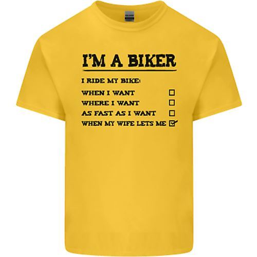 Motorrad bin ein Biker wenn meine Frau lustiges Herren Baumwolle T-Shirt Tee Oberteil - Bild 12 von 19