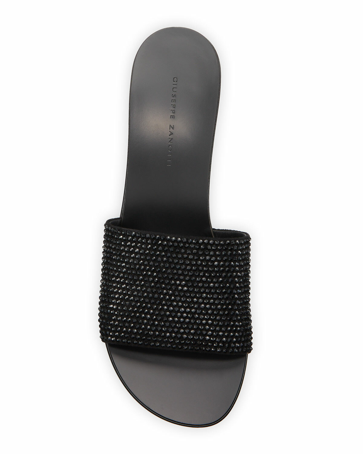NIB!! Giuseppe Zanotti Crystal Suede Slide Sandals Size 7,5 M Black image 3