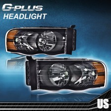 Black Housing Amber Corner Headlights Fit For 02-05 Dodge Ram 1500 2500 3500 Black Housing Amber Corner Headlights Fit For 02-05 Dodge Ram 1500 2500 3500