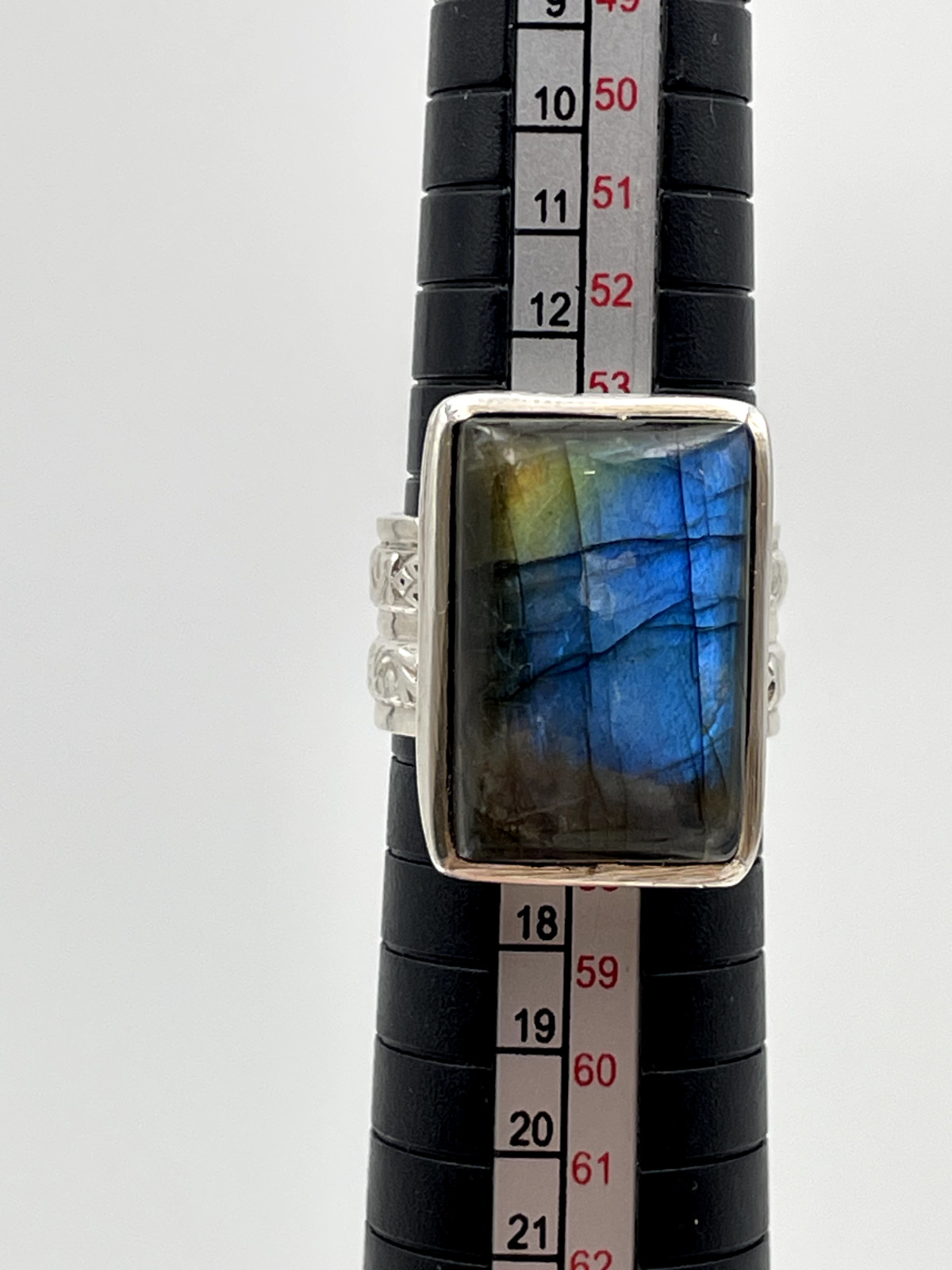 STERLING SILVER 925 TRANSLUCENT BLUE GEMSTONE BAN… - image 1