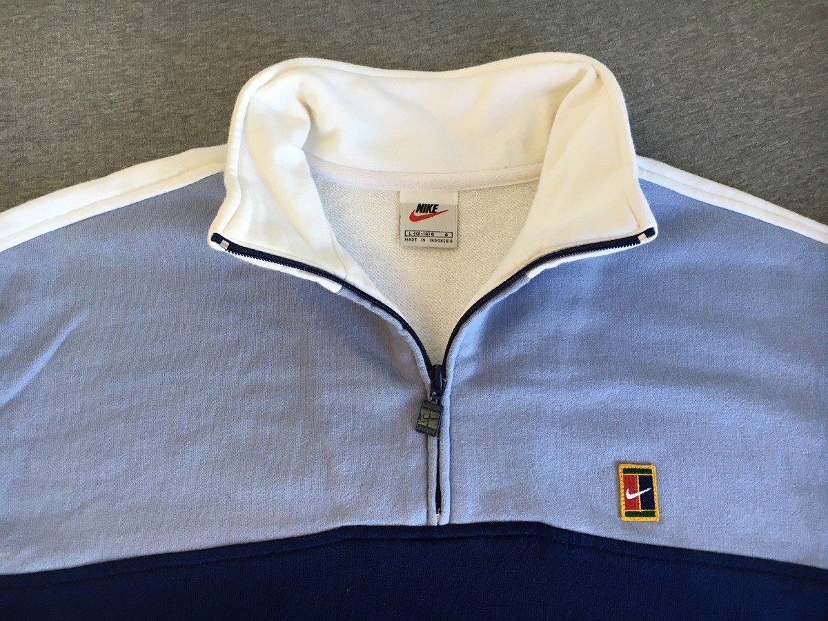 Nike Supreme Court Sweatshirt 90s Vtg Tennis Collar 1/4 Zip Jumper 