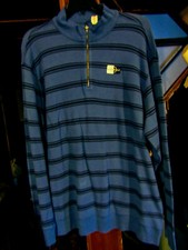 CHAPS MENS BIG 2XL DRESS/CASUAL REVERSIBLE POLO BLUE/BLUE STRIPE POLO TOP NWT