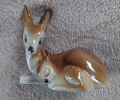 Porzellanfigur  ''Reh mit Kitz''  Carl Scheidig Gräfenthal Thüringen
