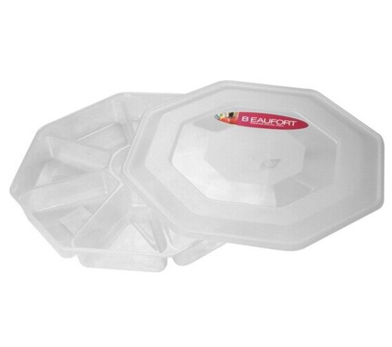 Beaufort 8 Section Nibbles Food Storage Plastic Kitchen Clear Container with Lid