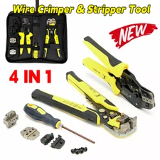4 In 1 Wire Crimper & Stripper Tool Set Screwdriver Terminal Crimping Pliers
