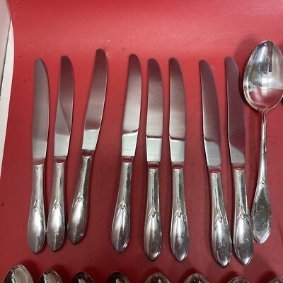 VINTAGE 48 Piece WM ROGERS MFG CO Stainless Original Roger's | eBay