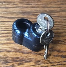 1930s 1940s 1950s Ford Lincoln Mercury SPARE TIRE LOCK w/LOGO KEYS vtg NOS