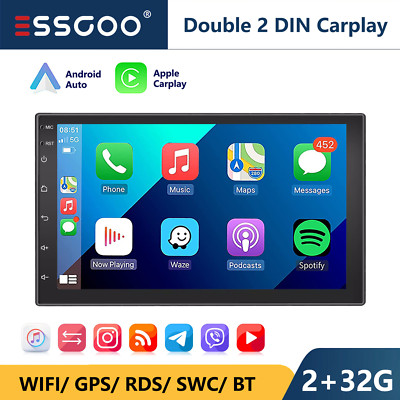 7'' Double 2 Din Android13 Touch Screen Apple Carpla Car Stereo Radio BT GPS WIFI