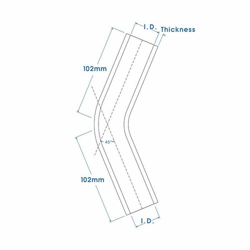 Acoplador de codo de silicona turbo manguera tubo curvado 45 grados ID 3" pulgadas 102 mm negro - Imagen 2 de 5
