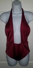 L.A. Hearts scarlet red one piece halter plunge swimsuit. M NWT