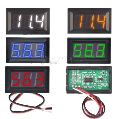 DC0V-100V 0.56 inch LED Display Panel Meter Digital Voltmeter Three Wires 5Color