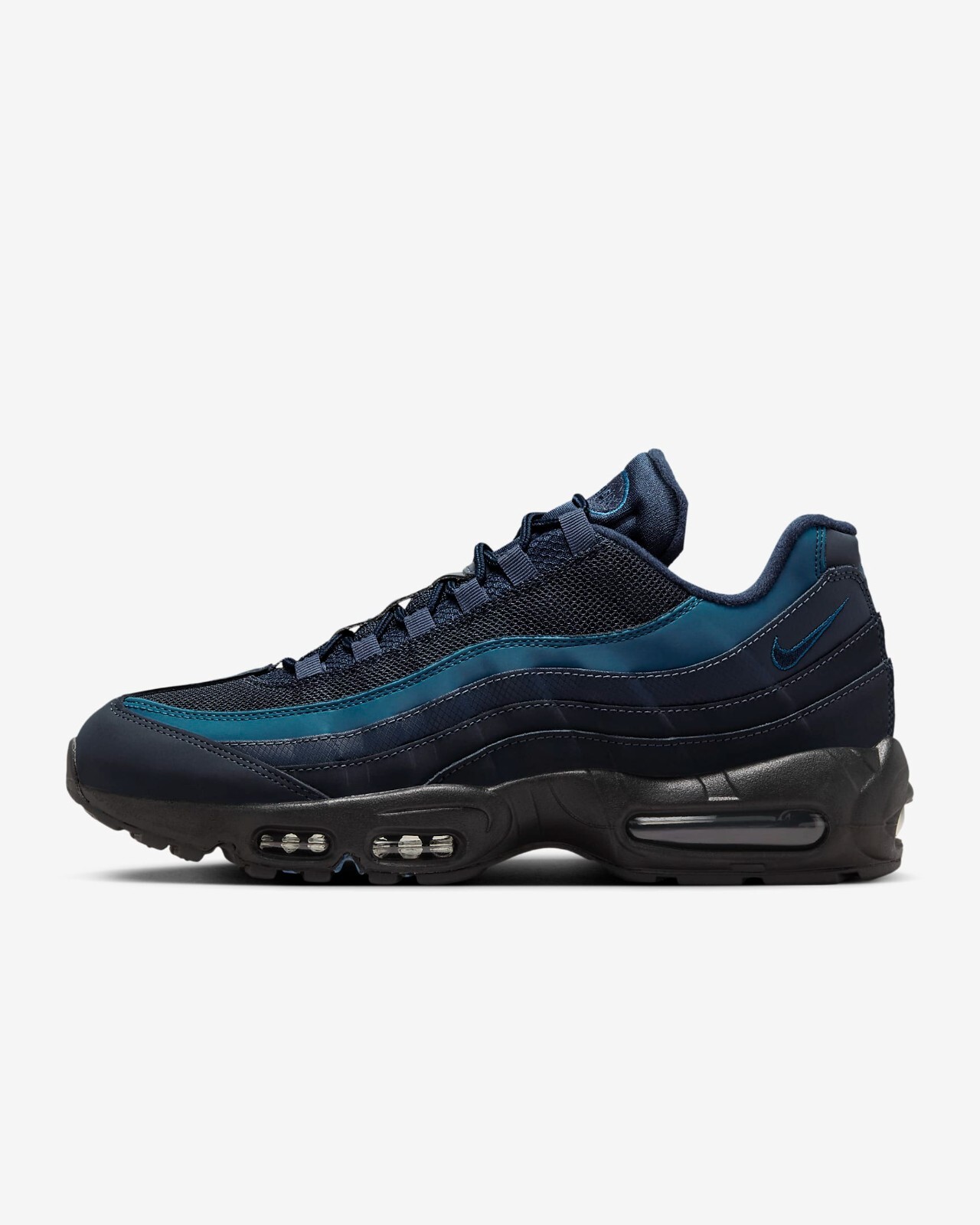 Мужские кроссовки Nike Air Max 95 черного/темно-синего/ темно-синего цвета/цвета обсидиана
