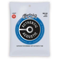 Martin MA140 80/20 Bronze Authentic Acoustic Guitar Strings, Light (12-54)