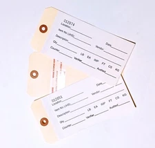 2 Part Carbonless Stub 6 1/2" x 3 1/8" (12001-13000) Inventory Tags W/Adhesive S