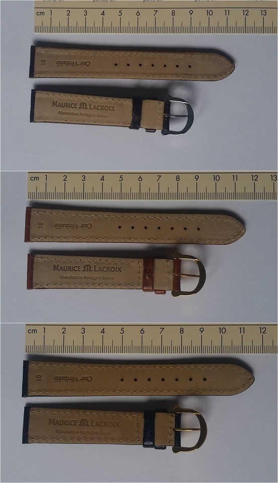 Original Maurice Lacroix Lederband Krokoprägung 13-20 mm Uhrenarmband - Bild 2 von 2