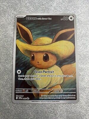 ゴッホイーブイ　Eevee with Straw Hat #60 ポケモンカード Eevee with Straw Hat Van Gogh Black Star Promo Fan Art Gold