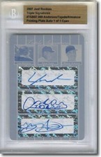 Lars Anderson * Oscar Tejeda * Michael Almanzar Autograph Rookie Auto Plate 1/1