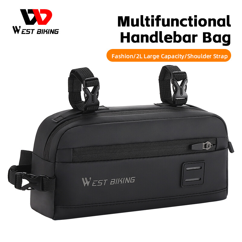 WEST BIKING Moda Riflettente Bici Manubrio Borsa Borsa a Tracolla 2L foto 2