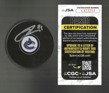Jake DeBrusk Signed Vancouver Canucks Puck JSA COA