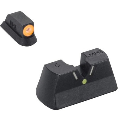 Meprolight Hyper-Bright V-Sight CZ Handgn Sight Set, Orange/Green [0477903131]