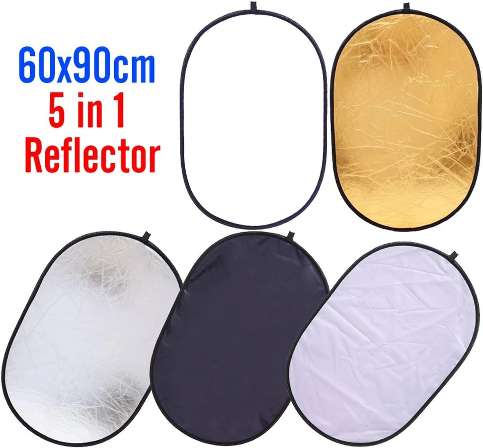 Reflector de fotografía plegable 24X35 pulgadas (60X90 cm) 5 en 1 difuso de luz múltiple Foto 2 de 4