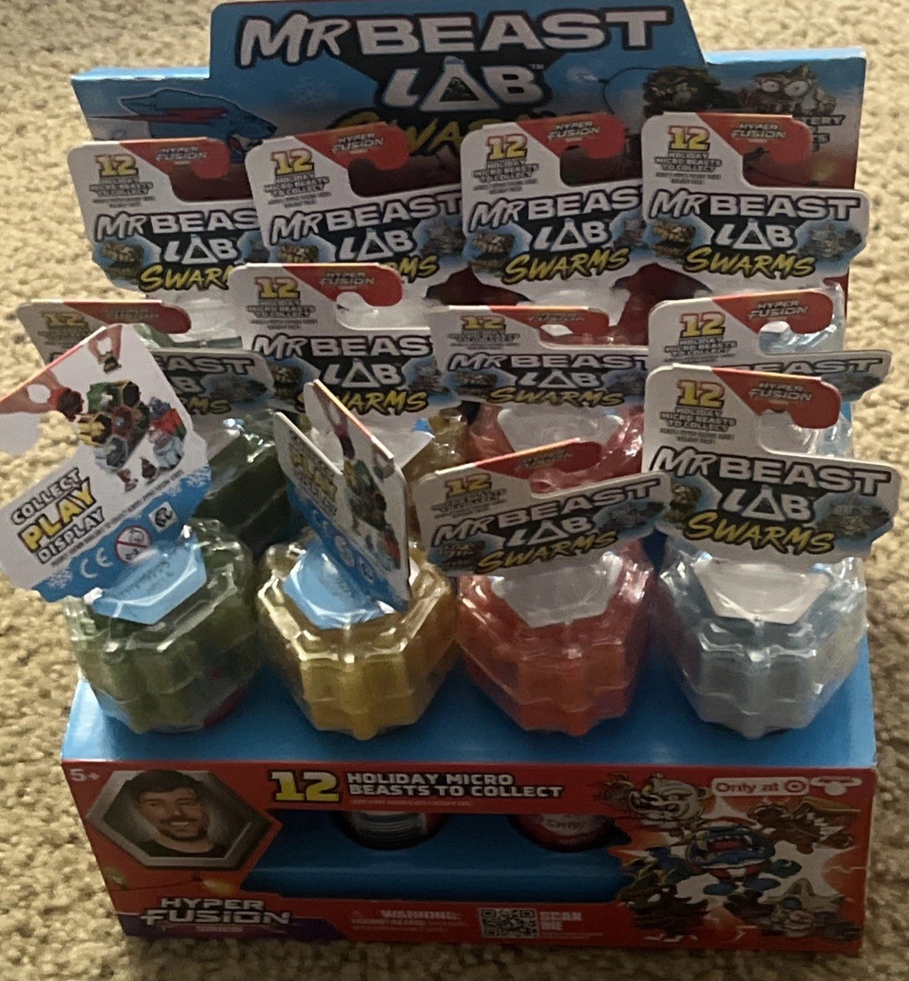 Case Of 12 Hyper Fusion HOLIDAY Micro Beast MYSTERY SWARMS Mr. Beast Tubes Rare!