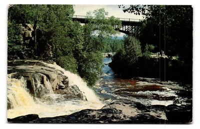 Vintage Gooseberry Falls & River Scenic Postcard Duluth MN 1961