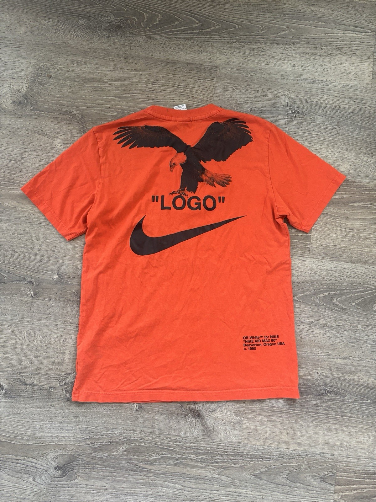 OFF WHITE X NIKE T shirt Nike x Off White "LOGO" M Virgil Abloh arancione collab maglietta streetwear taglia