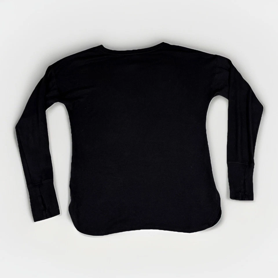 Ideology Top Womens Medium Black Rayon Stretch Knitted Ribbed Sleeve Trendy - Image 2 of 4