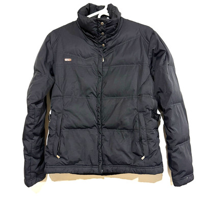 Y2K  Columbia Down Jacket Woman s Medium Buckle Ski Winter Retro Black Puffer