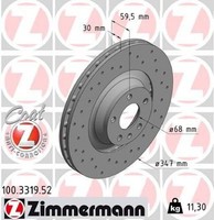 2X Bremsscheibe Zimmermann 100.3319.52 2 Bremsscheiben Vorderachse Vorne