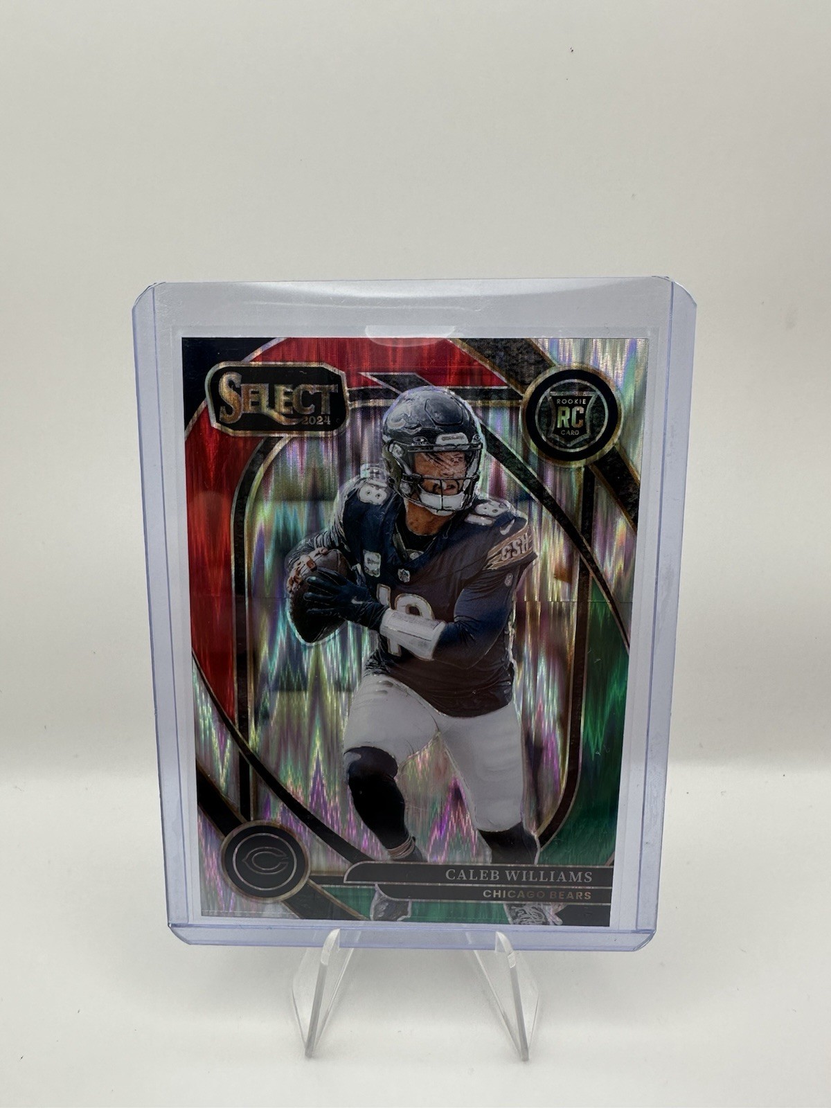 2024 Panini Select - Club Level Caleb Williams #216 Green & Red Shock Prizm (RC)