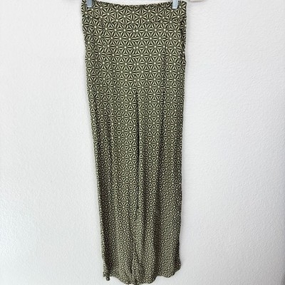 La Petite Etoile Womens Polia Pants Sz 1/S Lightweight Flowy Pull On Print Green