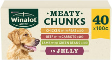 Meaty Chunks Mixed in Jelly Wet Dog Food Pouches 40X100G 4.02 per kilo