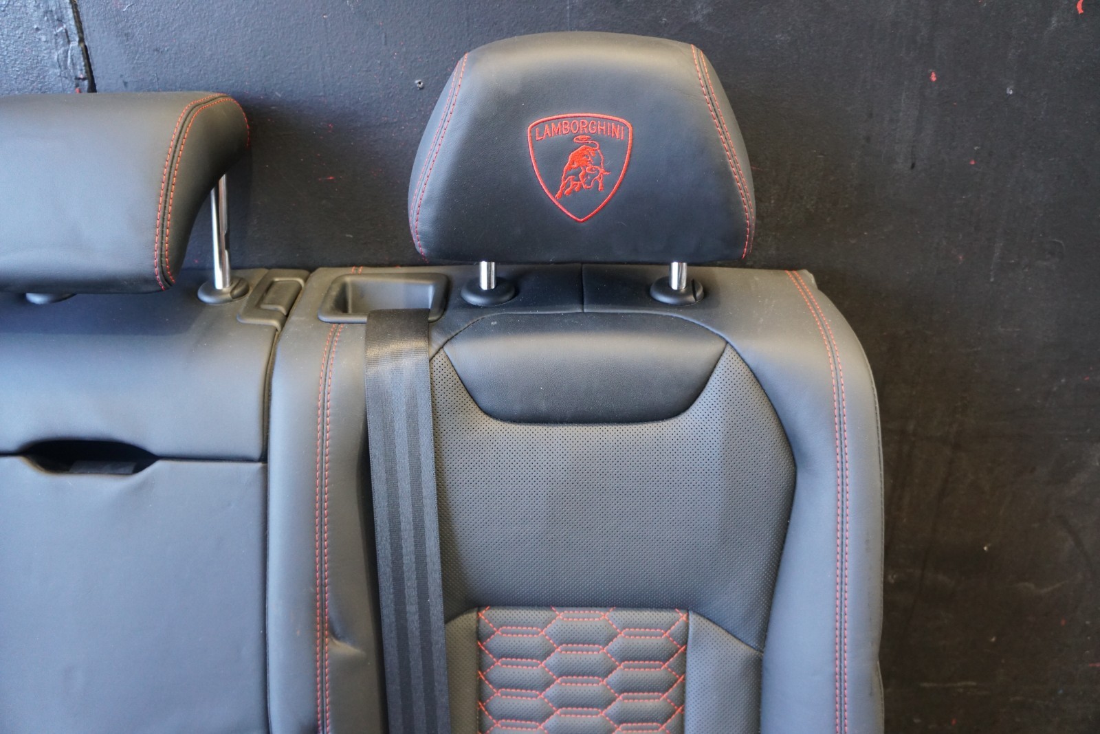 2019 - 2025 LAMBORGHINI URUS REAR RED STITCHING LEATHER SEAT ASSEMBLY OEM