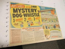 newspaper ad 1940 OVALTINE Little Orphan Annie metal dog slide whistle premium