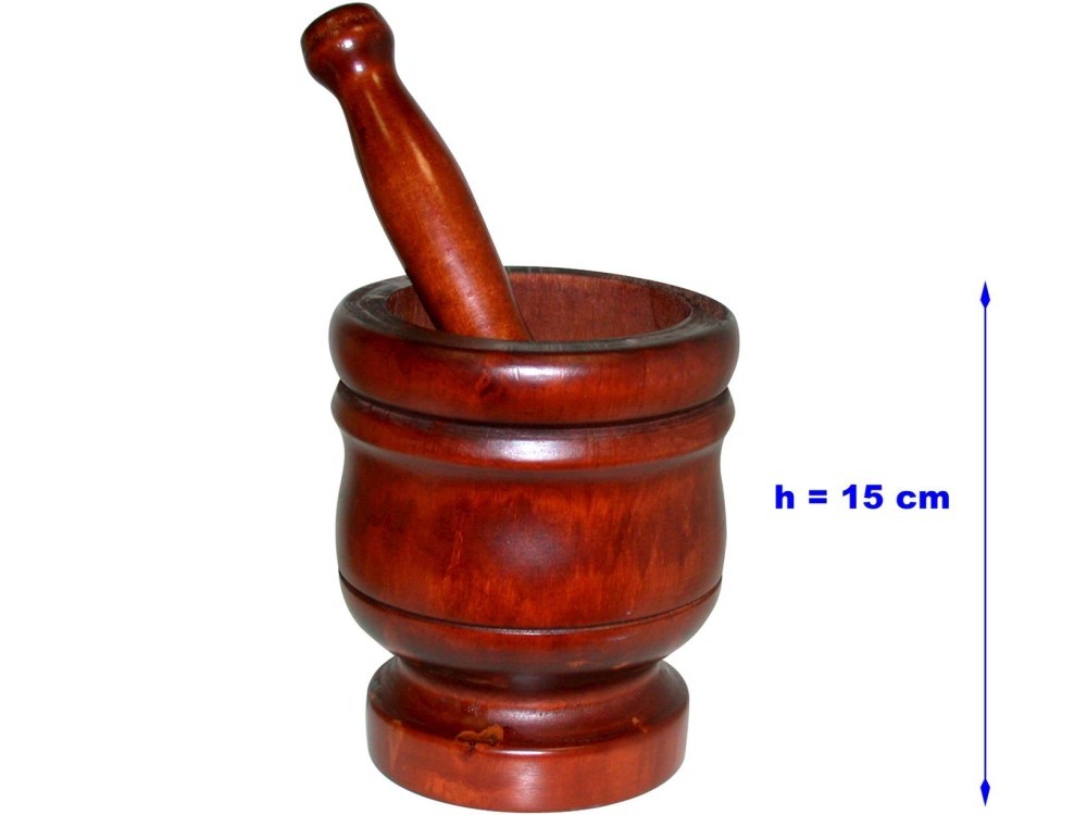 Large Dark Wood Mortar 9.5 Cm Crazystock Selection