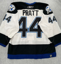 VINTAGE Tampa Bay Lightning Nolan Pratt NHL Game Worn Jersey Adult 56 White Blue