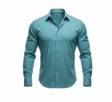 Berlioni Italy men's dress shirt in a poly/cotton blend, size L
