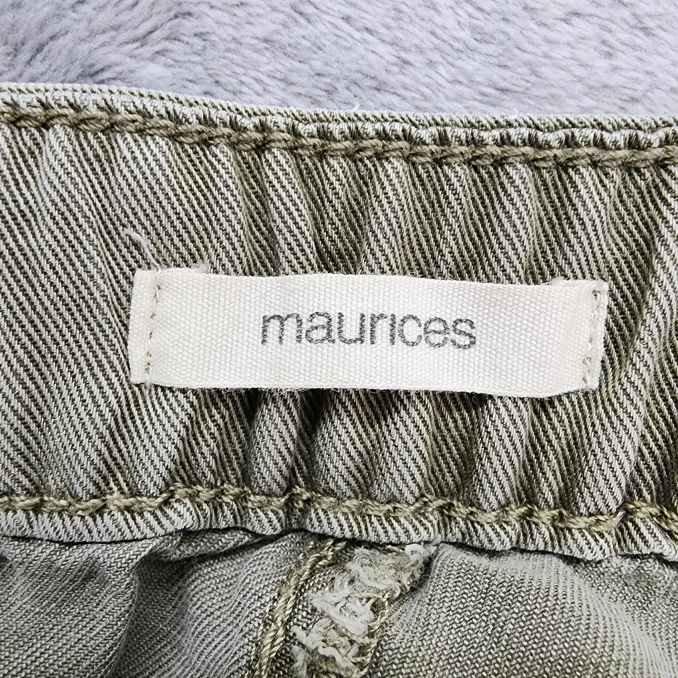 Pantalones Cortos Maurices Para Mujer L Verde Lyocell Algodón Tiro Alto Utilidad Carpintero Informal Foto 3 de 4