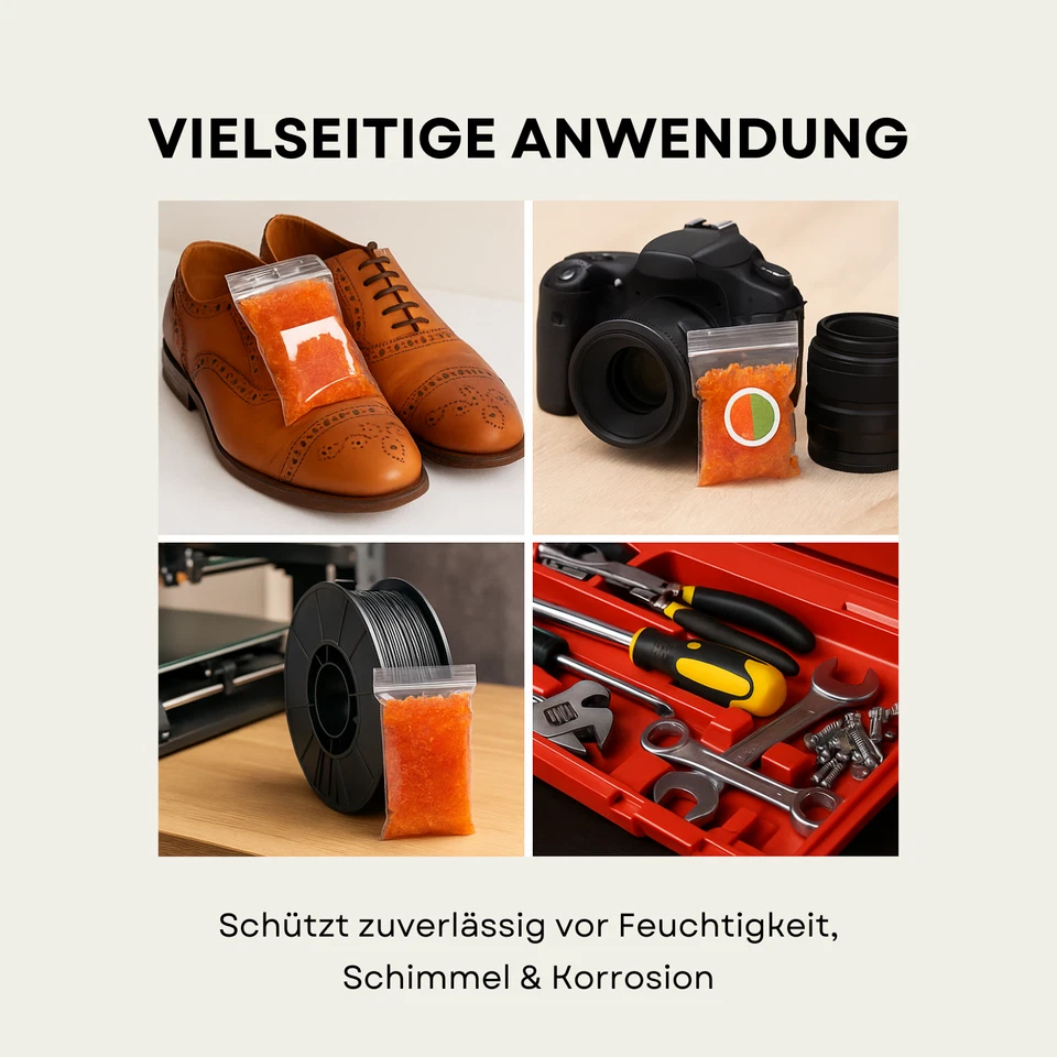 1 kg Silica Gel Trockenmittel Orange Indikator grün regenerierbar Entfeuchter - Bild 4 von 4