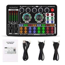 F999 Sound Card Audio Mixer Live Voice Changer Mixing Console