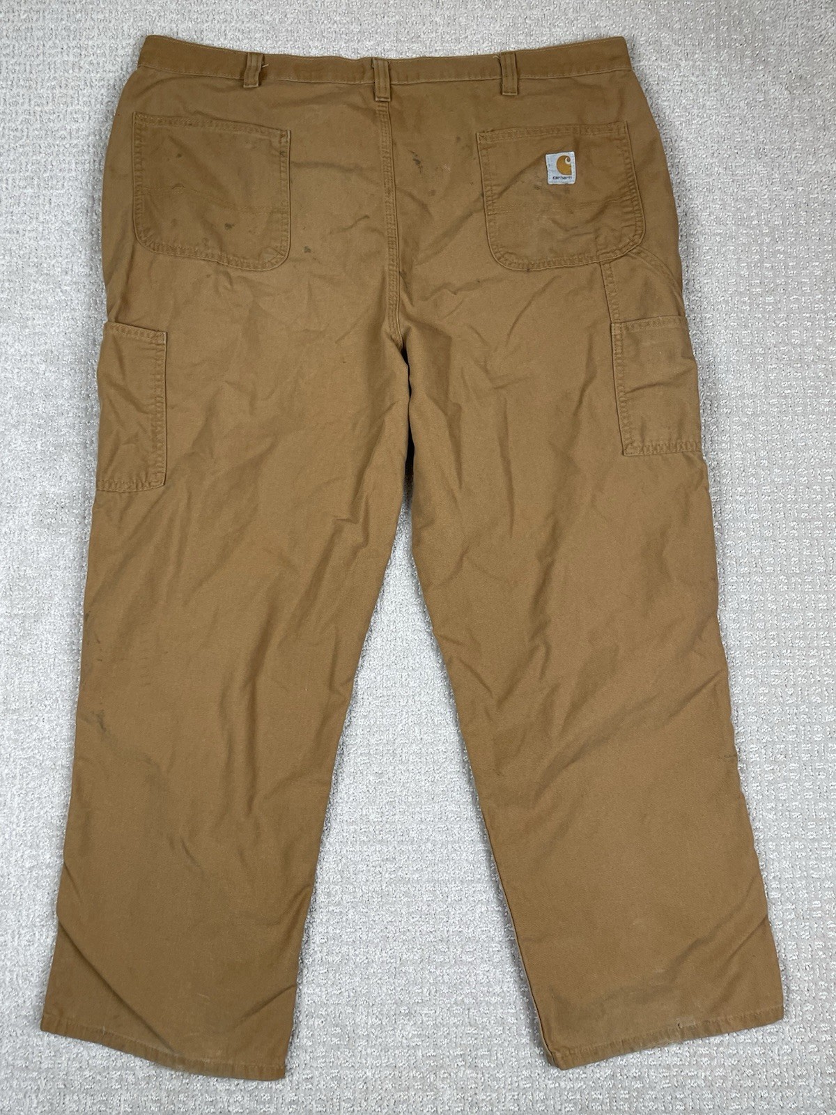 Carhartt Mens 42x30 Dungaree Fit Carpenter Brown Utility Work Pants 383-51 Distressed