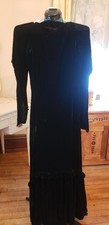 1930's black velvet gown dress long sleeves