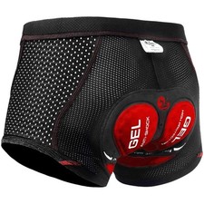 Radfahrer Radlerhose Herren kurze Fahrradshorts mit 5D Sitzpolster Sport MTB